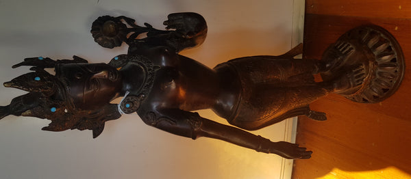 Late C19th Early C20th Tibetan Bronze Padmapani 77cm tall #473