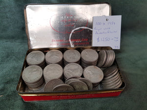 Tin of 100 x 1954 Royal Visit Australian Florins #79