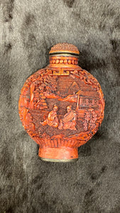 Late Qing Chinese Cinnarbar Snuff Bottle