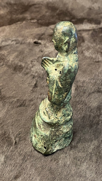 19th Century Qing Cast Iron and Bronze Lohan