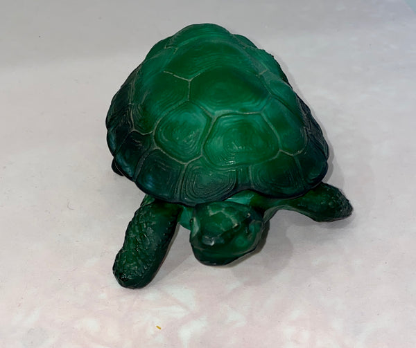 Bohemian Malachite Glass Turtle c.1930