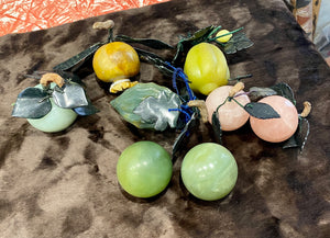 Mid c.20th Group Mixed Stone and Rock Crystal Fruit Asian