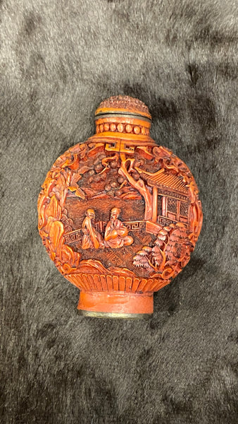 Late Qing Chinese Cinnarbar Snuff Bottle